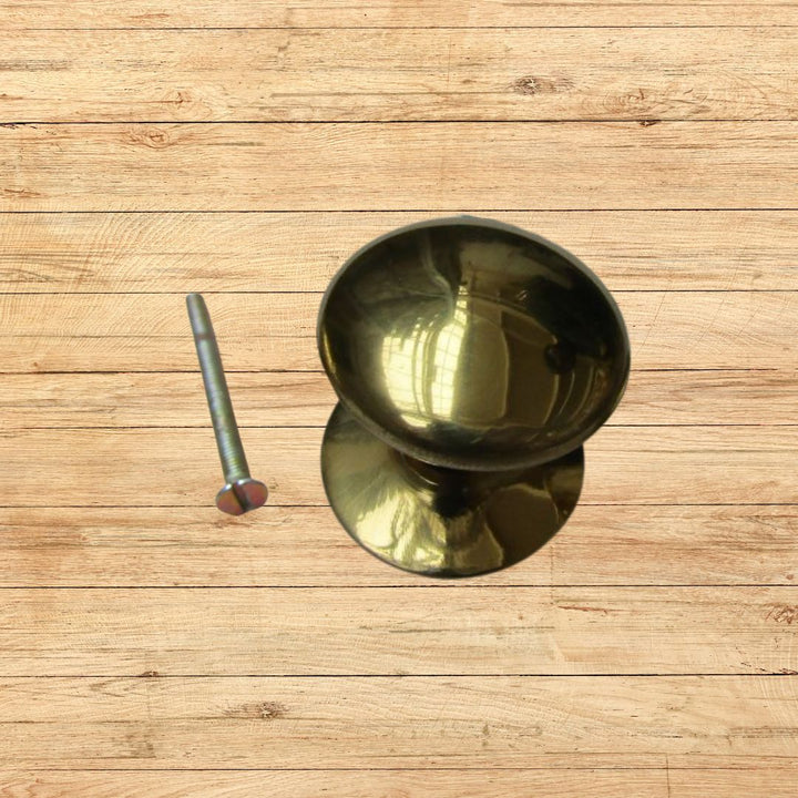 Victorian Cabinet Knob Polished Brass 38mm
