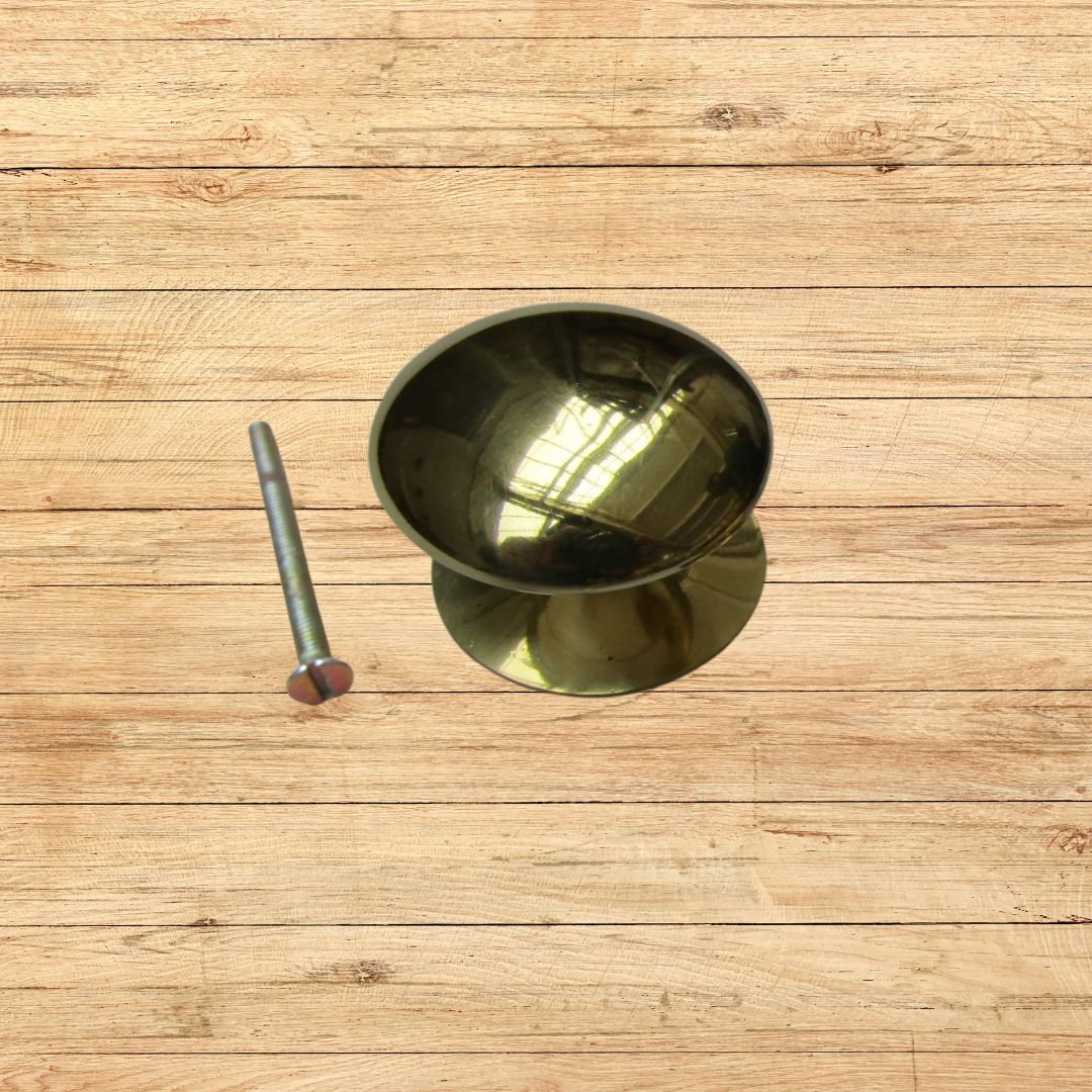 Victorian Cabinet Knob Polished Brass 50mm
