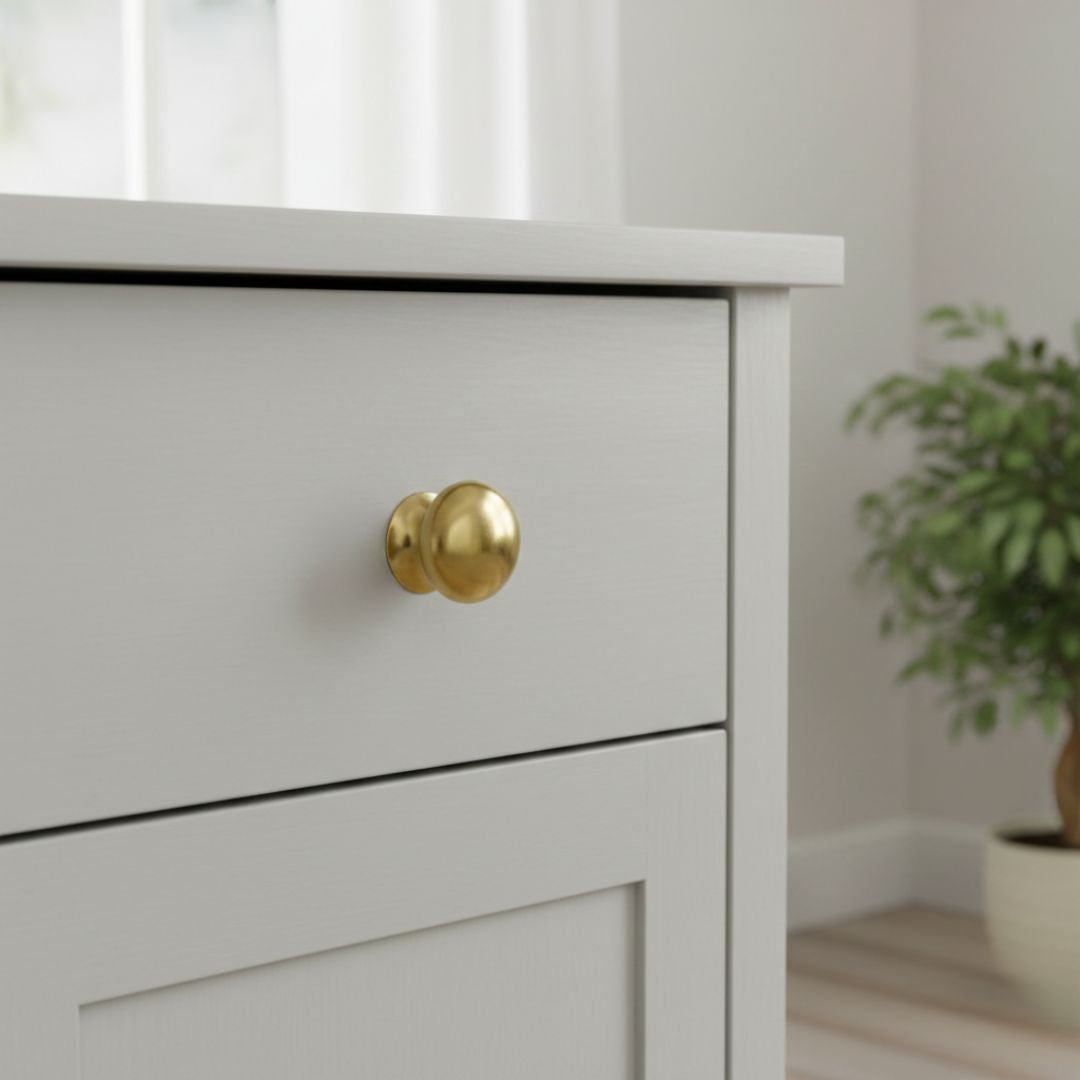 Victorian Cabinet Knob Polished Brass 50mm
