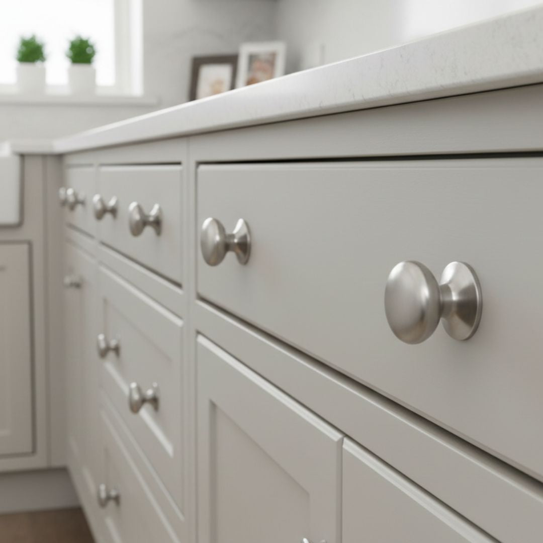 Victorian Cabinet Knob Satin Chrome 38mm