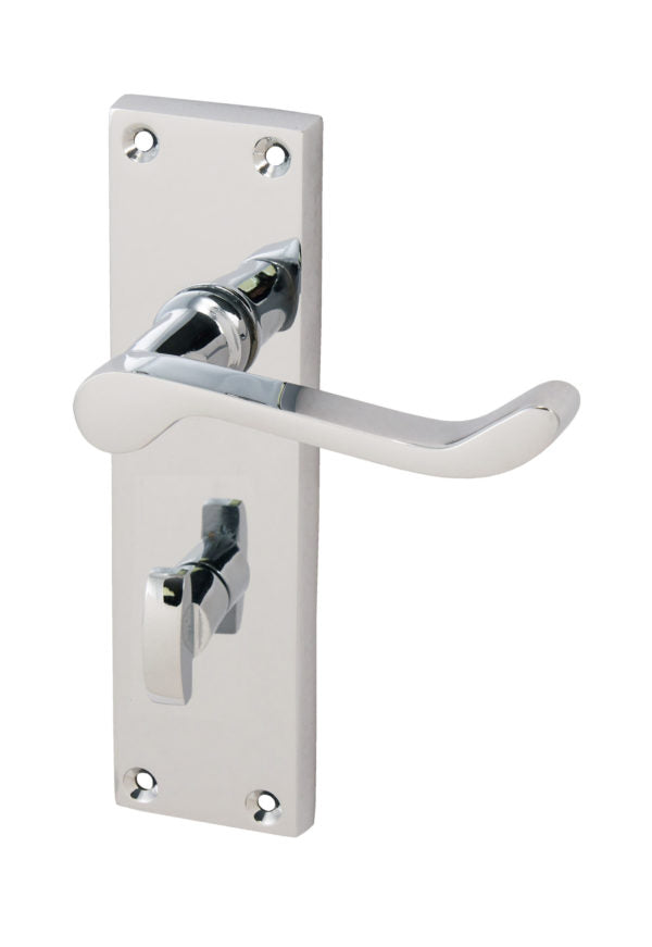 Victorian Scroll Lever On Backplate Door Handle Set Polished Chrome