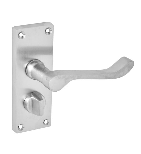 Victorian Scroll Lever On Backplate Door Handle Set Satin Chrome
