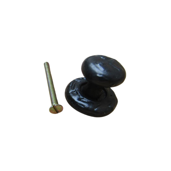 Wenlock Textured Cupboard Knob Black Antique 25mm
