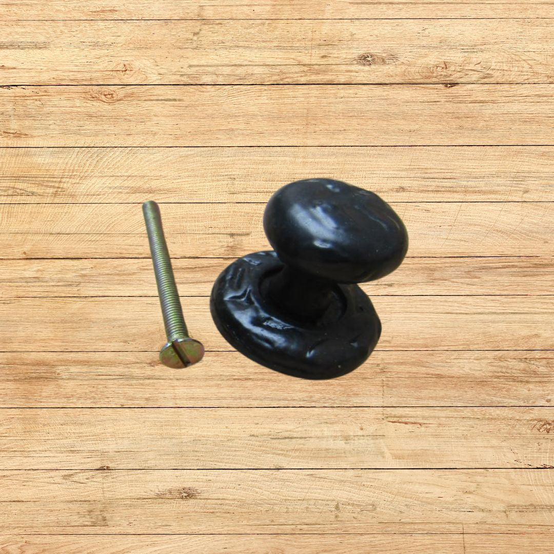 Wenlock Textured Cupboard Knob Black Antique 25mm
