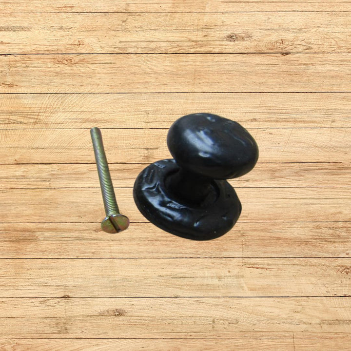 Wenlock Textured Cupboard Knob Black Antique 25mm
