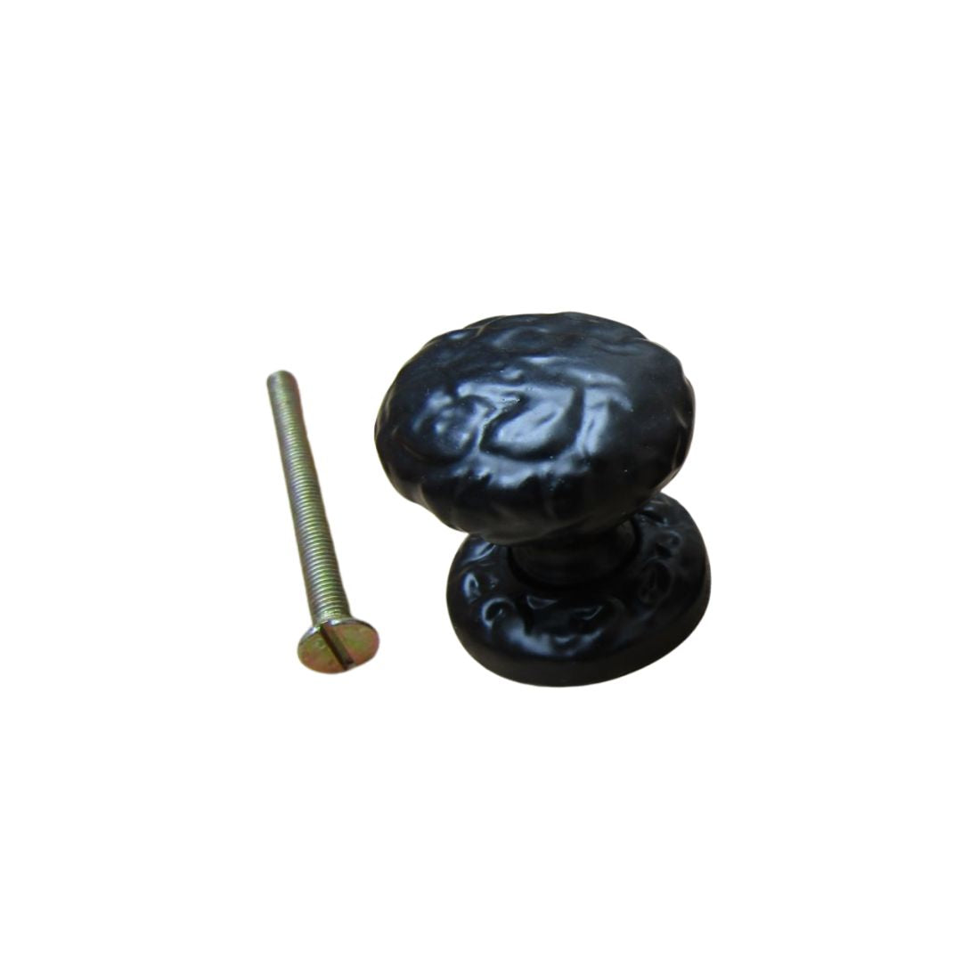 Wenlock Textured Cupboard Knob Black Antique 40mm

