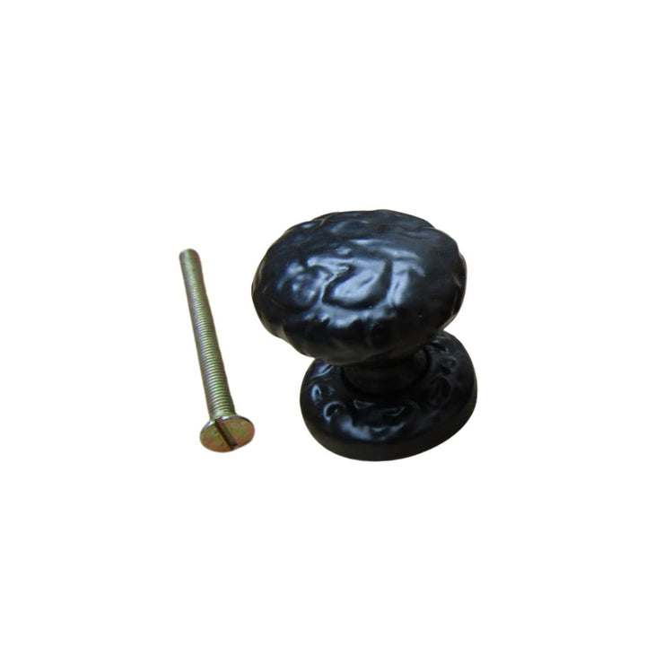 Wenlock Textured Cupboard Knob Black Antique 40mm

