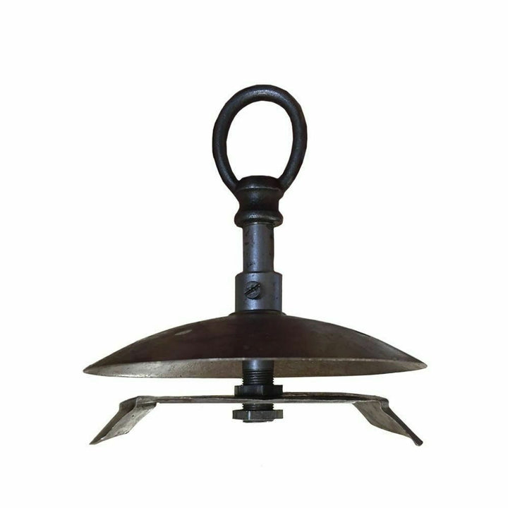 Antique Iron Monk Cap Light Fitting for Opaline Glass Shades.