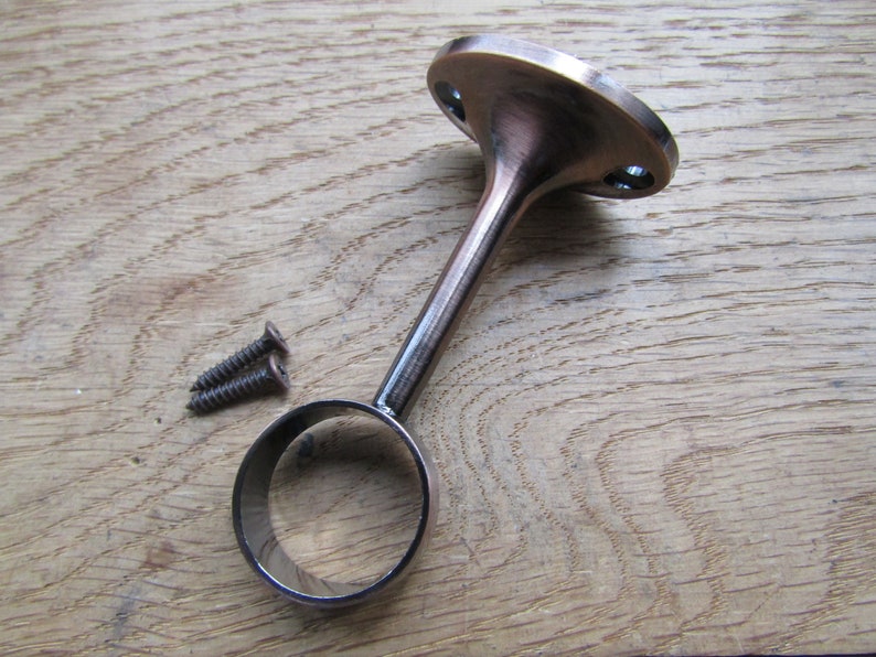 Antique Copper Retro Wardrobe Fittings Centre Bracket 25mm.