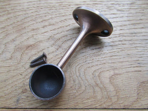Antique Copper Retro Wardrobe Fittings End Bracket 25mm.