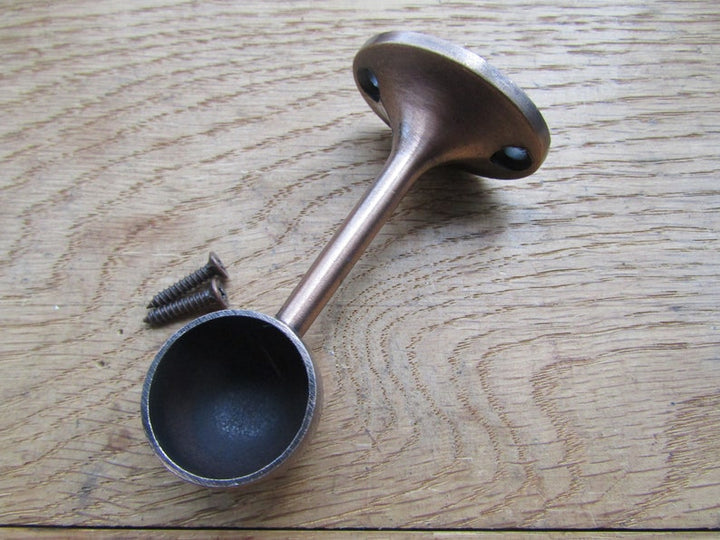 Antique Copper Retro Wardrobe Fittings End Bracket 25mm.