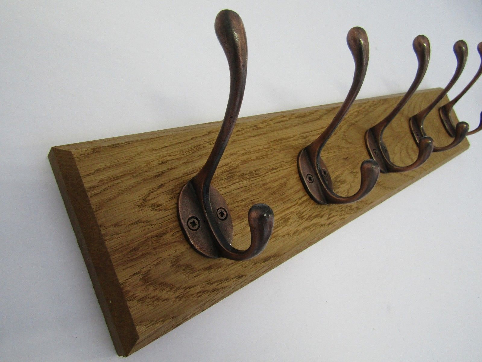 Antique Copper Victorian 6 Hook Coat Rail 68cm.