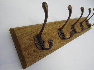 Antique Copper Victorian 7 Hook Coat Rail 78cm.