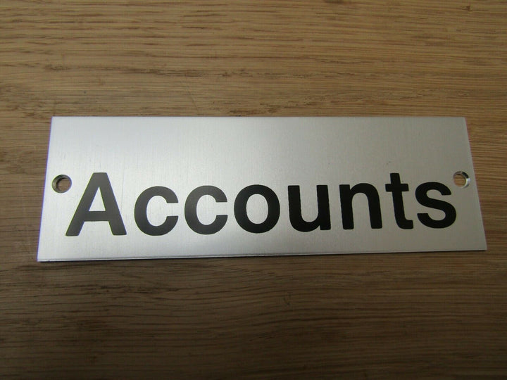 Rectangular Satin Aluminium Accounts Door Sign.