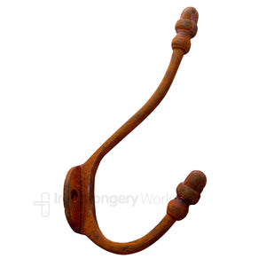 Large Acorn Tip Coat Hook Rust.