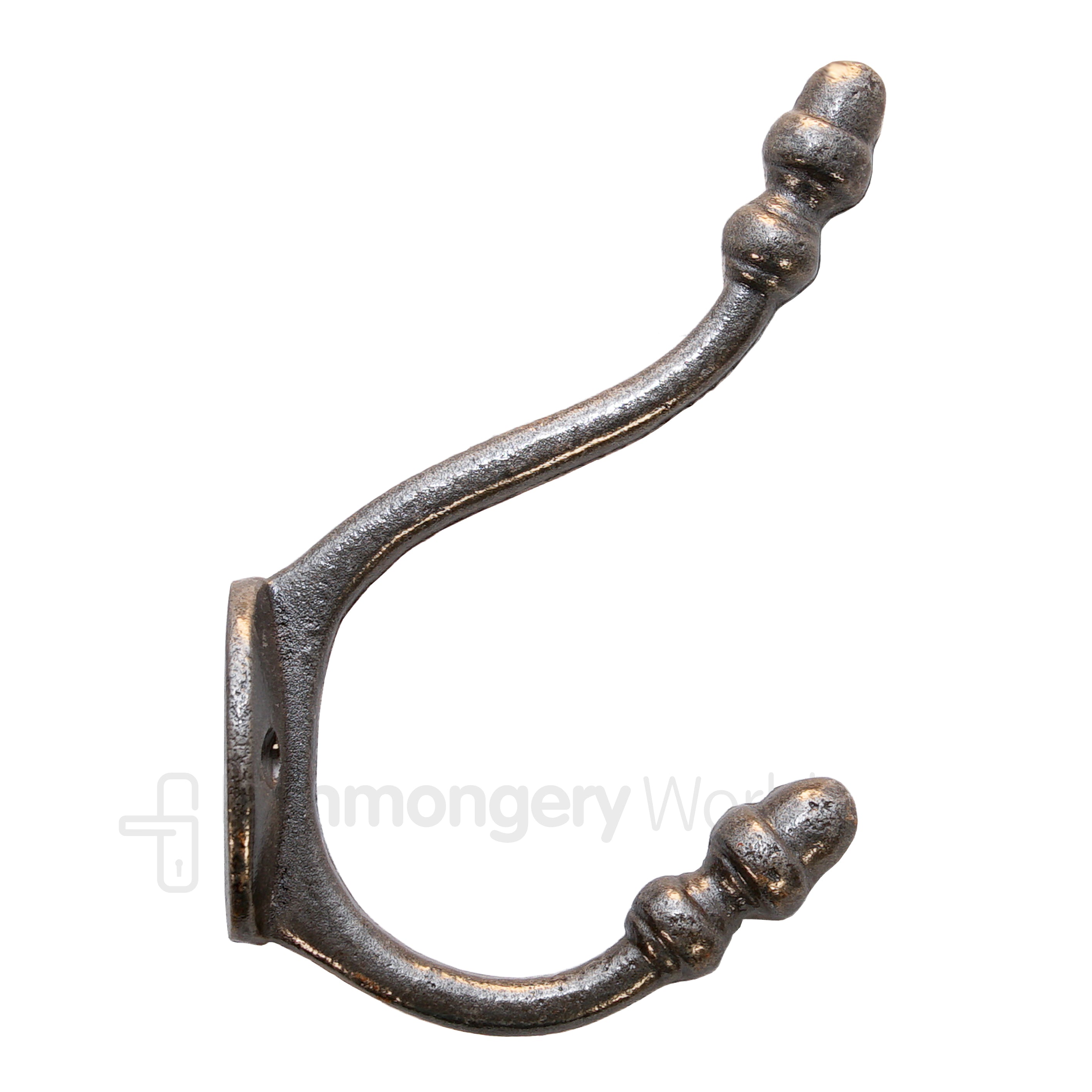 Small Acorn Tip Coat Hook Antique Iron.
