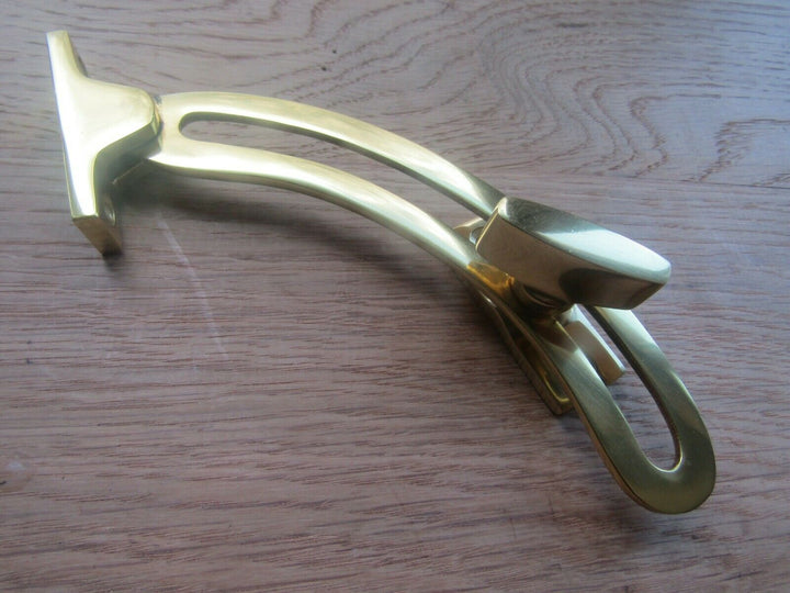 Adjustable Locking Quadrant Stay Polished Brass.