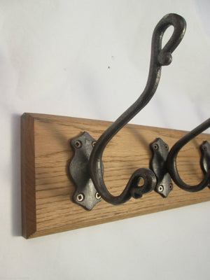 Antique Iron Elephant trunk 7 Hook Coat Rail 78cm.