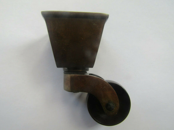 Furniture Square Cup Castor Antique Brass.