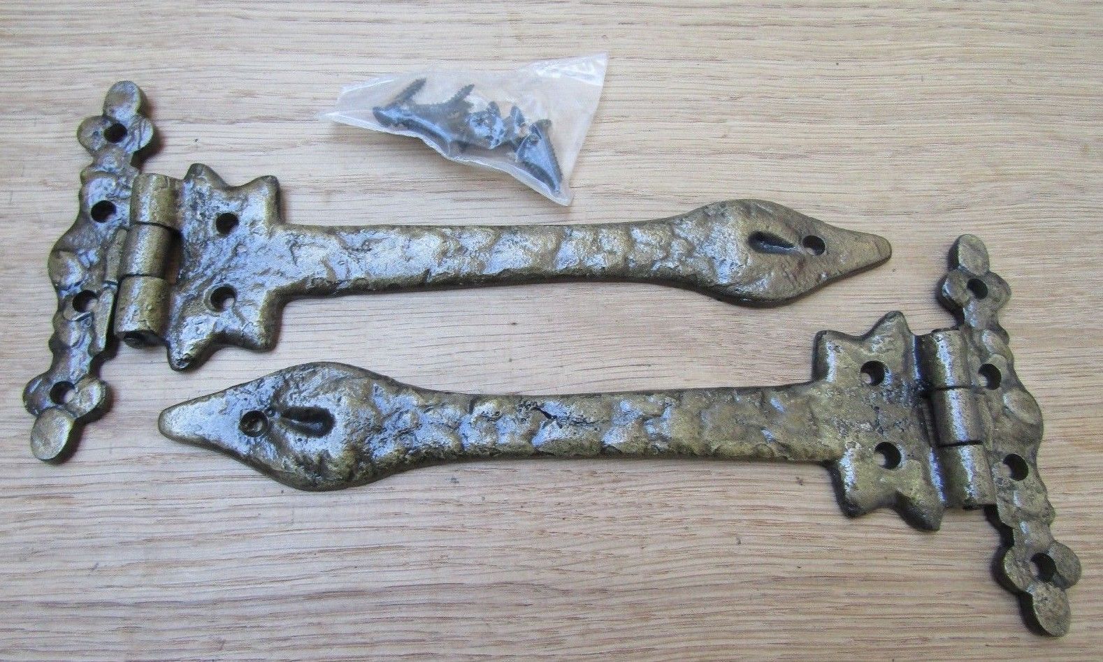 Pair of 9inch Leaf hinge Antique Brass.