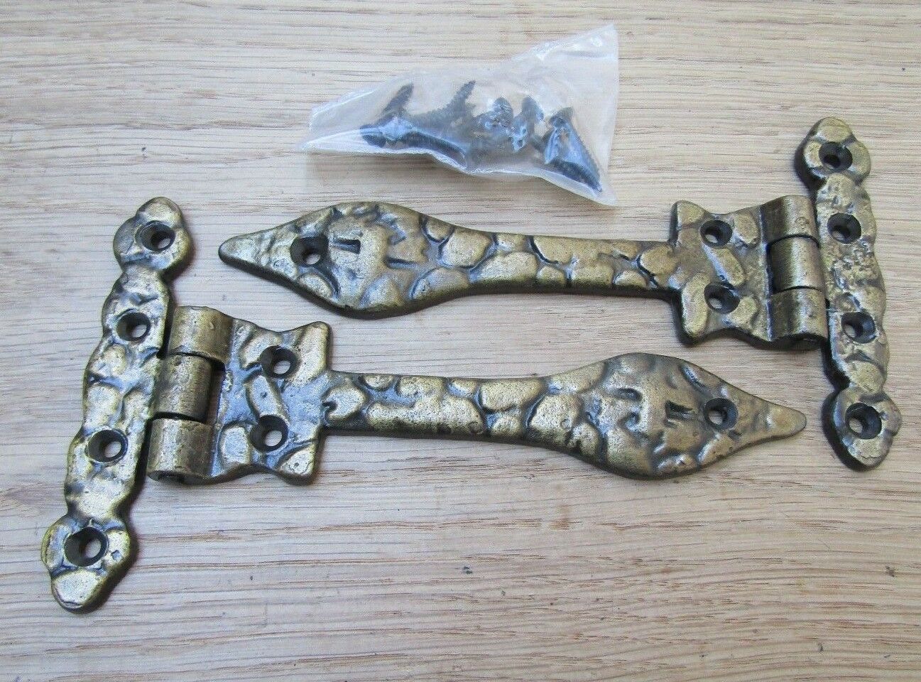 Pair of 6inch Leaf hinge Antique Brass.
