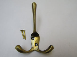 Pack Of 3 Liberty Victorian Triple Hooks Antique Brass.