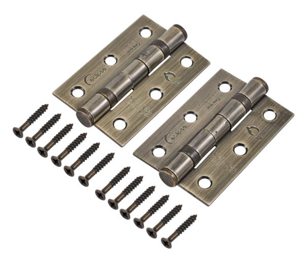 Fire Rated Ball Bearing Door Hinge 76x52mm Antique Bronze Grade 7 Mild Steel Pack of 2
