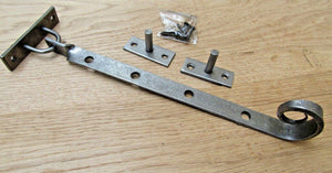 Handforged Curly Casement stay arm 8inch Antique Iron.