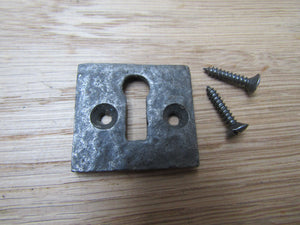 Small Square Escutcheon Antique Iron.