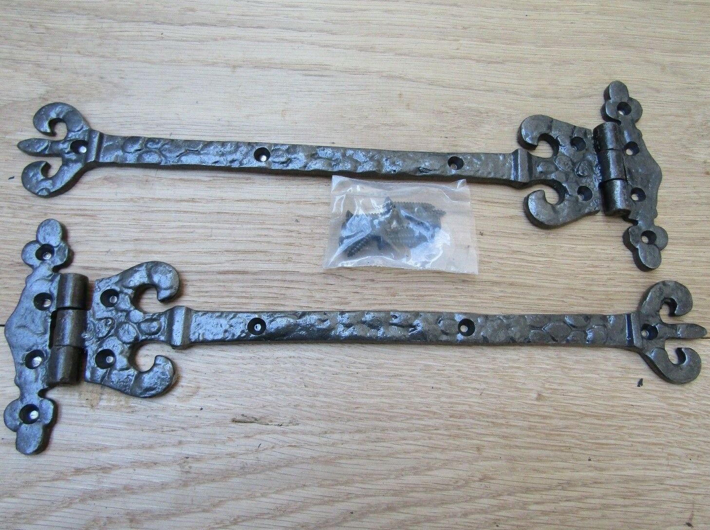 Pair of Coronet Hinges Antique Iron.