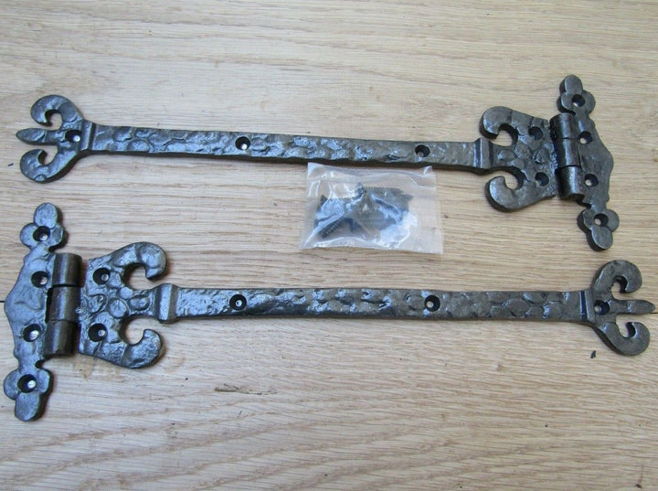 Pair of Coronet Hinges Antique Iron.