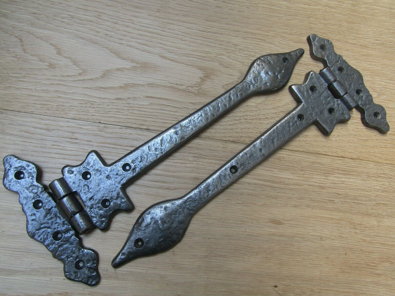 Pair of 12inch Leaf Hinges Antique Iron.