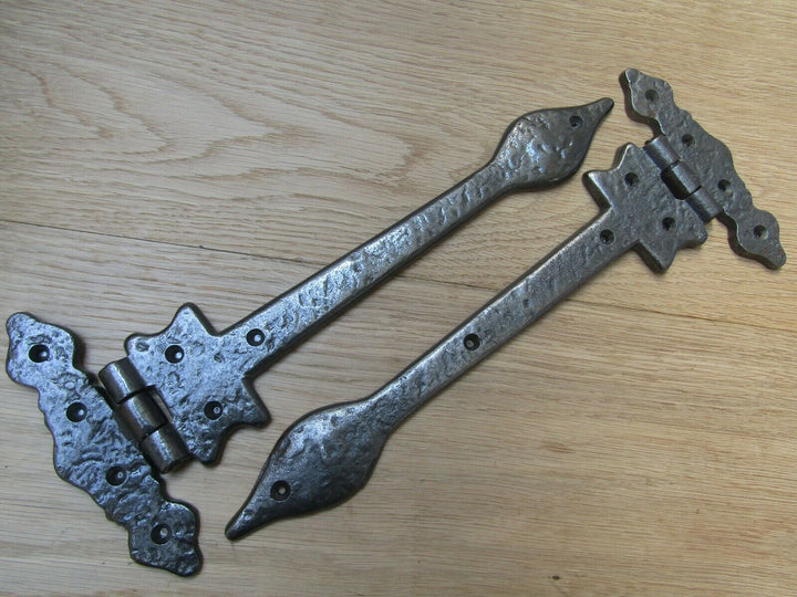 Pair of 12inch Leaf Hinges Antique Iron.