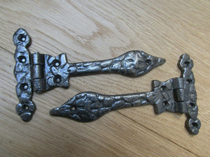 Pair of 6inch Leaf Hinges Antique Iron.