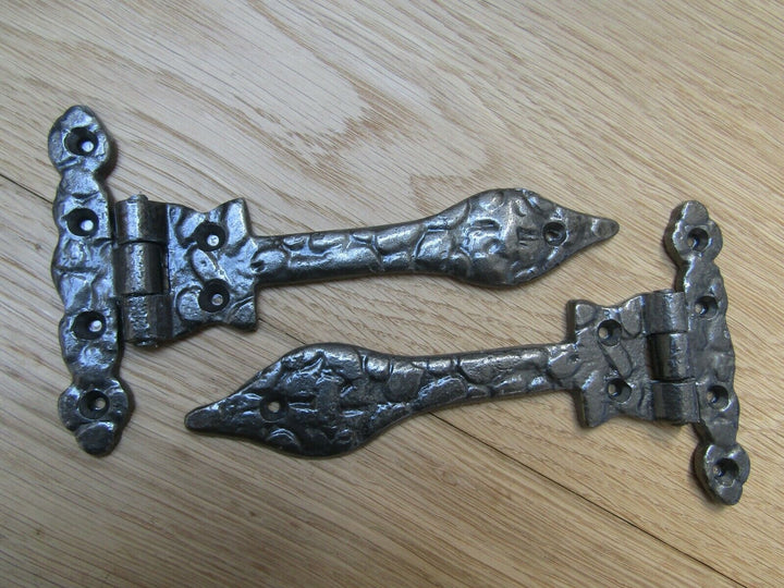 Pair of 6inch Leaf Hinges Antique Iron.