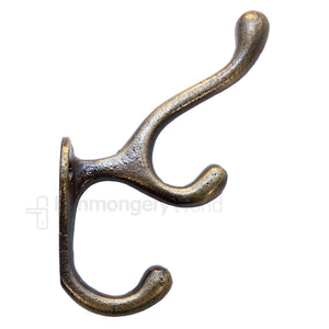 Antler Coat Hook Antique Brass.