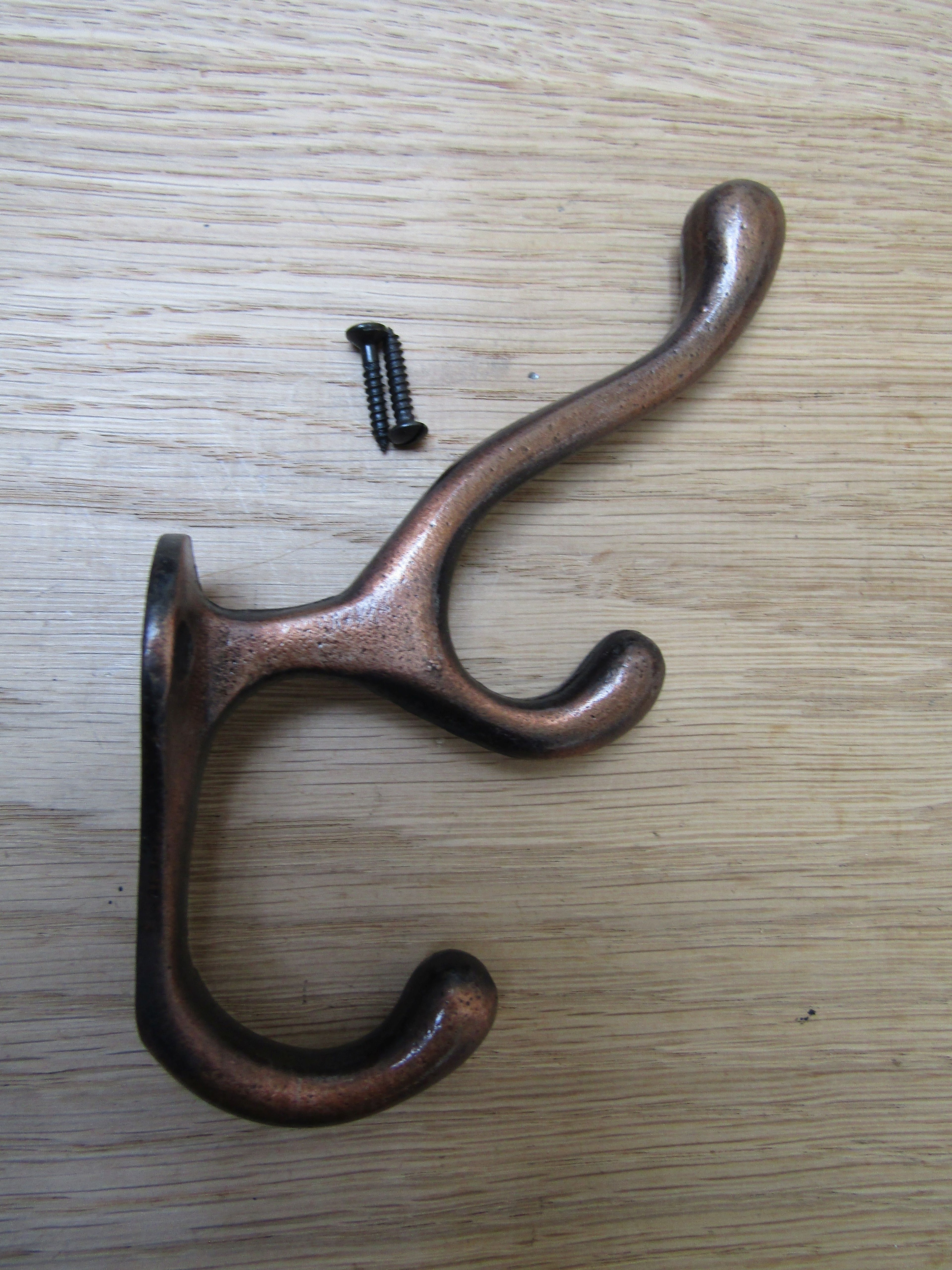 Pack Of 5 Antler Coat Hooks Antique Copper.