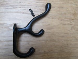 Pack Of 5 Antler Coat Hooks Black Antique.