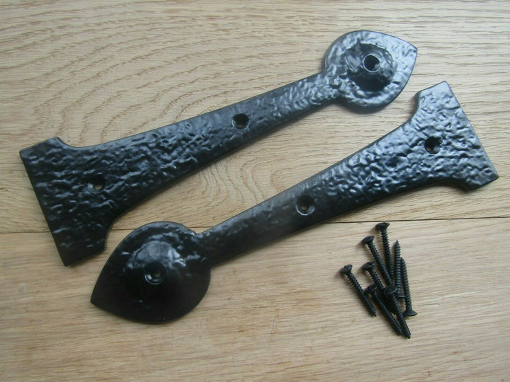 Pair of Hinge fronts Black Antique 9inch Arrow Head.