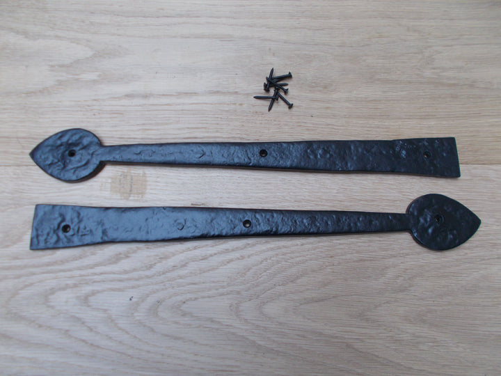 Pair of Hinge fronts Black Antique 16inch Arrow Head.