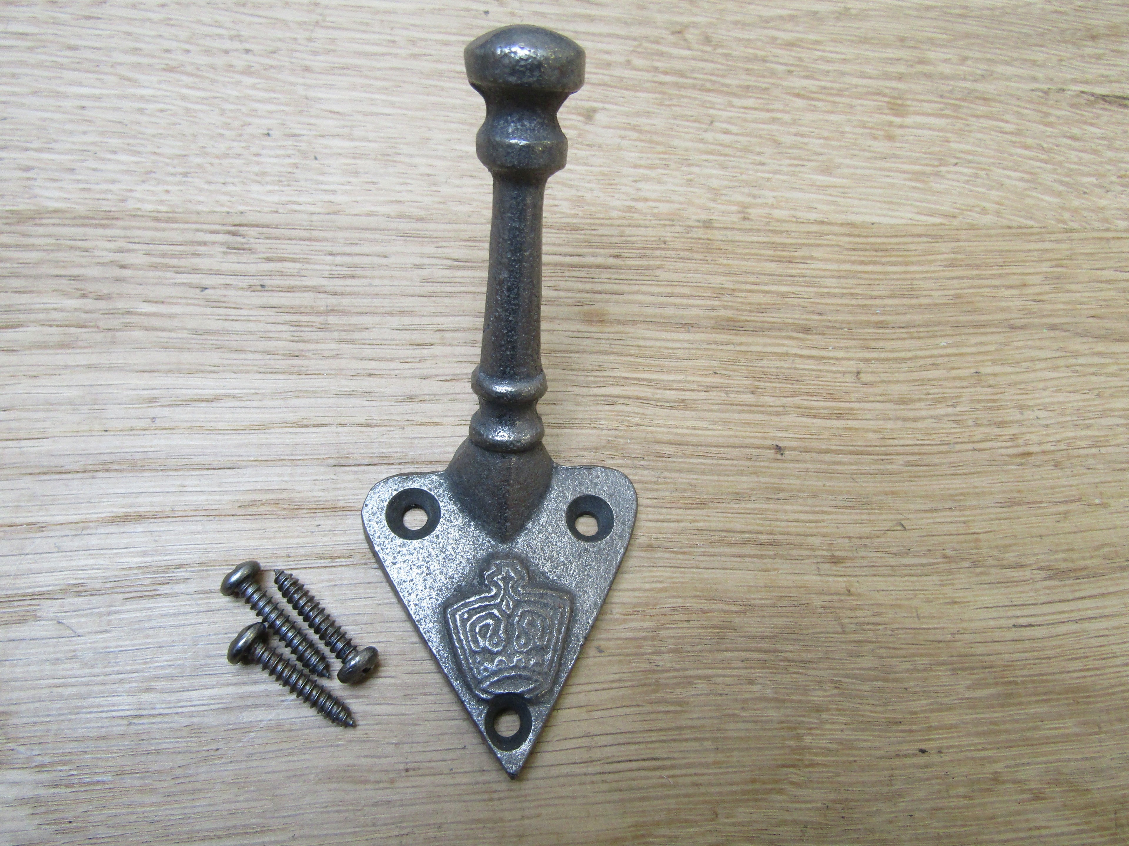 Arts & Crafts Crown Embossed Coat Hook.