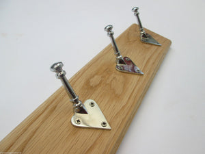 Chrome Arts & Crafts 6 Hook Coat Rail 68cm.