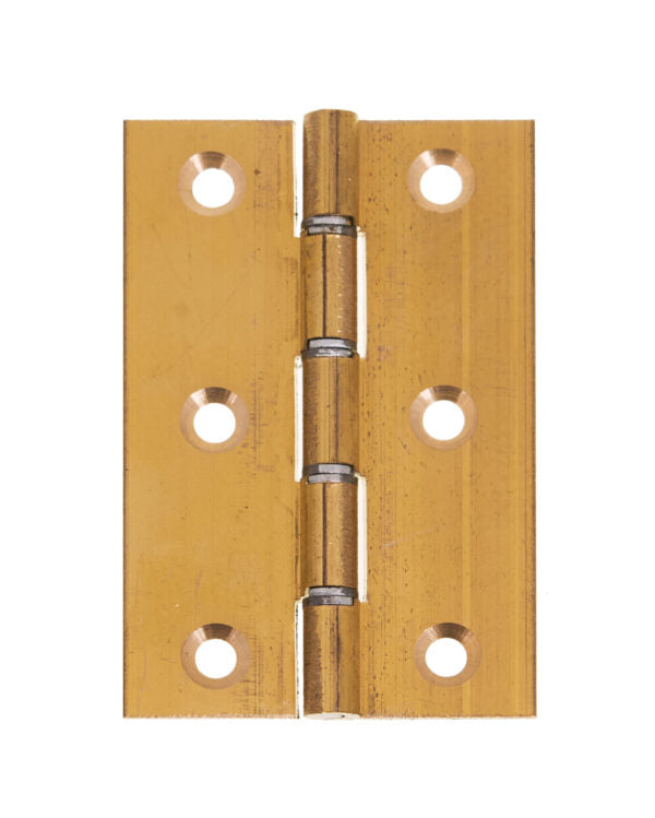 Brass Double Steel Washered Hinge Satin Brass Pack of 2
