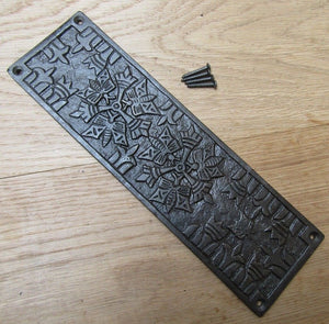 Antique Iron Aztec Finger Plate.