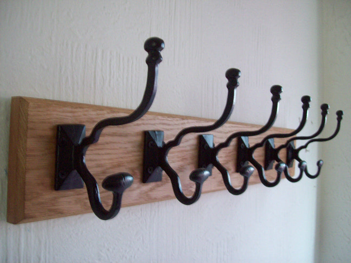 Black Antique Malvern 7 Hook Coat Rail 78cm.
