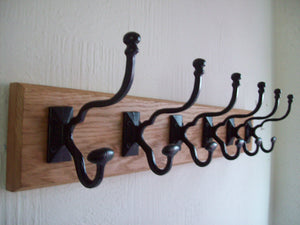 Black Antique Malvern 10 Hook Coat Rail 108cm.