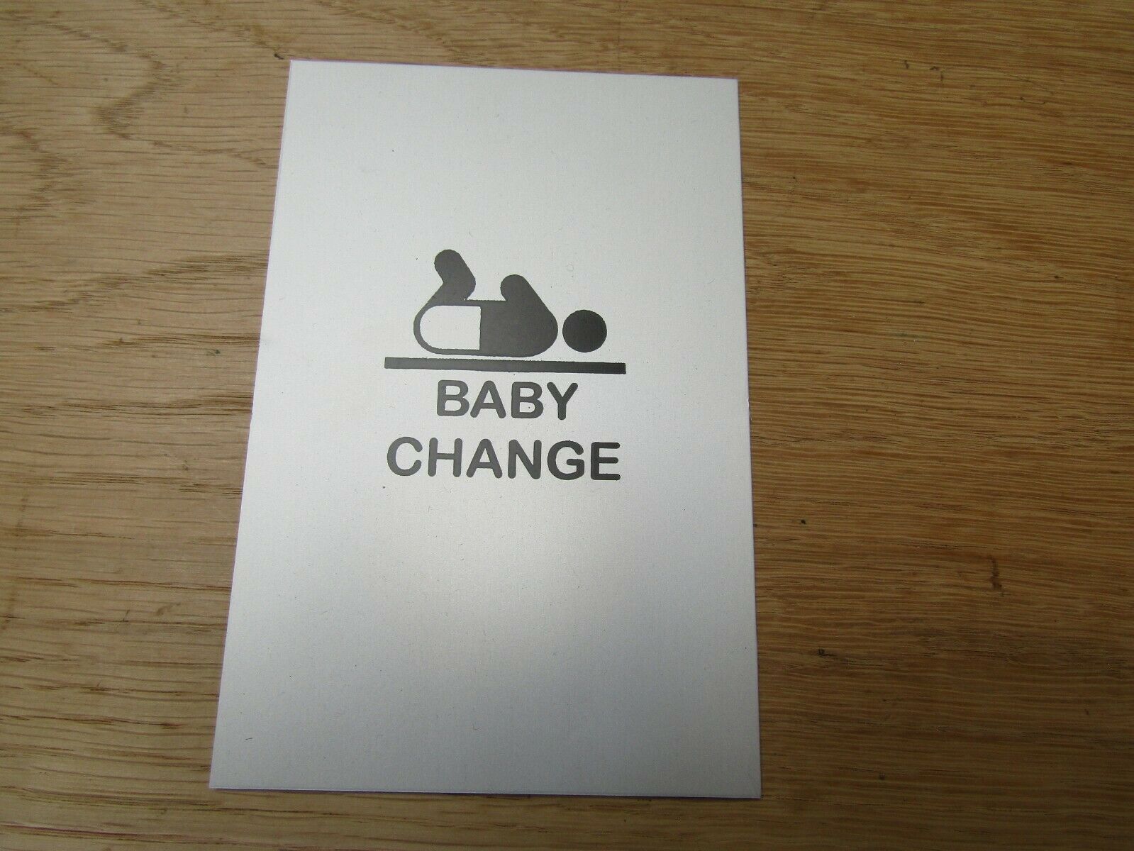 6inch Satin Aluminium Baby Change Door Sign.