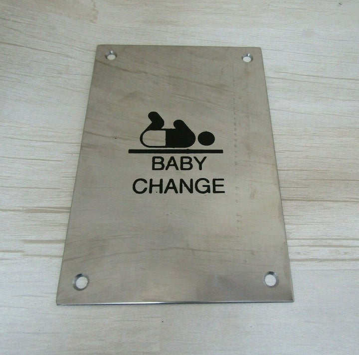 6inch Stainless Steel Baby Change Door Sign.
