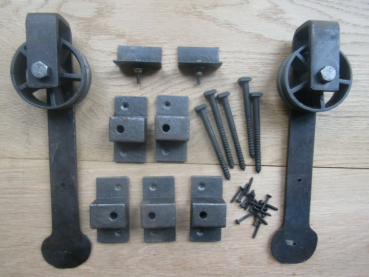 Wrought Iron Rustic Sliding Barn Door Kit No Track.