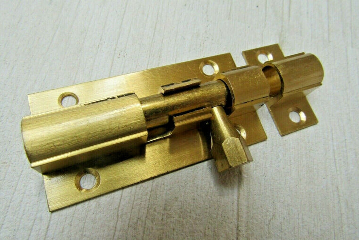 Polished Brass Barrel Door Bolt 4inch.